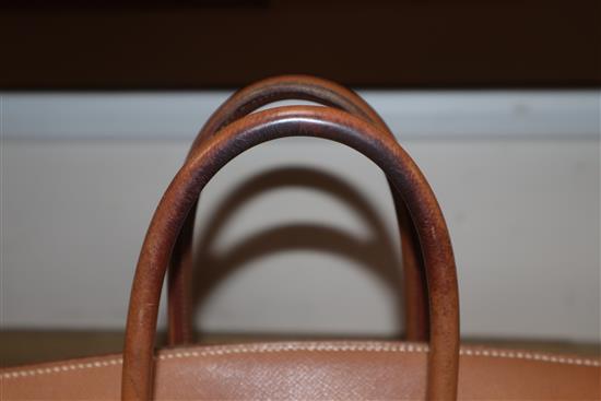 A Hermes tan leather Birkin handbag, with dust bag (puchased 1998 from Paris store) Width 35cm